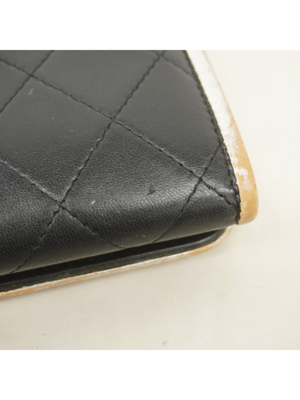 ★SOLD★ Chanel Wallet Quilted Lambskin Black Gold - Picture 7 of 9